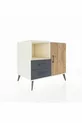 Kronos Dresser with 2 Shelves, 2 Drawers, and 1 Single Door, Moonstone-Pine/Anthracite