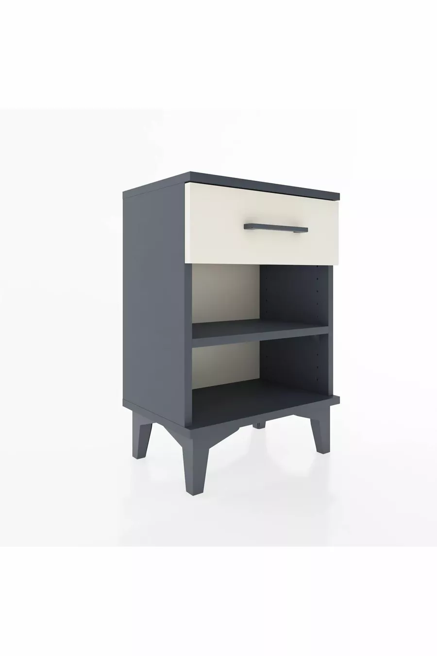 Arges Commode Single Shelf Single Drawer Anthracite-Sandstone