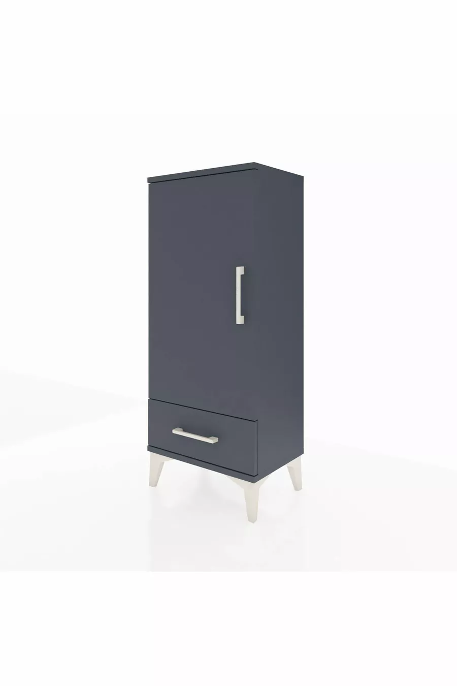 Table de chevet Arges avec 3 étagères, 1 tiroir et 1 porte, anthracite-anthracite