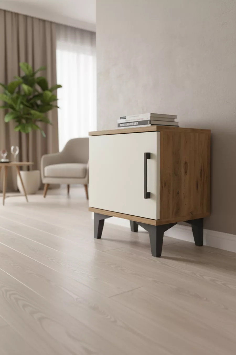 Silva Commode : Pin-Pierre d'Agate, À Une Porte, Une Étagère | Élégante et Pratique