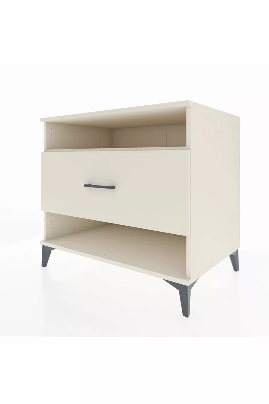 Commode Kronos à une étagère et un tiroir, Pierre de Lune-Pierres de Lune