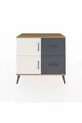 Commode Hyperion à une étagère, 2 tiroirs et 2 portes, pin-gris ardoise/anthracite