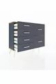 Commode Arges 6 tiroirs Anthracite-Sapin/Anthracite