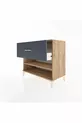 Commode Hyperion à une étagère et un tiroir, pin-anthracite