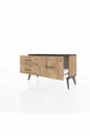 Commode Arges 3 étagères Pin-Anthracite/Pin