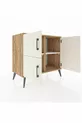 Commode Hyperion 2 étagères 3 portes Pin-Gris Ancien
