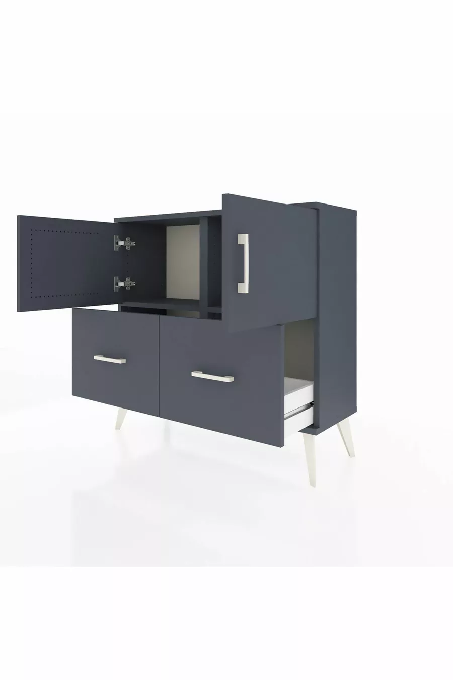 Arges Kast 2 Planken 2 Lade 2 Deuren Antraciet-Antraciet