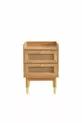 Bombong Solid Wood Wicker Nightstand with Two Drawers