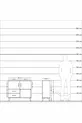 Commode Arges avec 2 étagères, 2 tiroirs et 2 portes, en pin et pierre d'agate