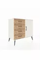 Commode Hyperion avec une seule étagère, 4 tiroirs et une porte, Pierre de Lune/Pins
