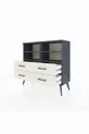 Arges Dresser 4 Shelves 4 Drawers Anthracite-Anthracite/Moonstone