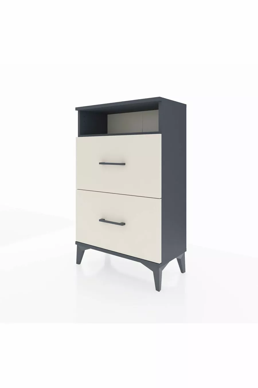 Argeş Commode met één plank en 2 lades Antraciet-Leisteen