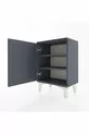Table de chevet Arges à 2 étagères et 1 porte, anthracite-anthracite