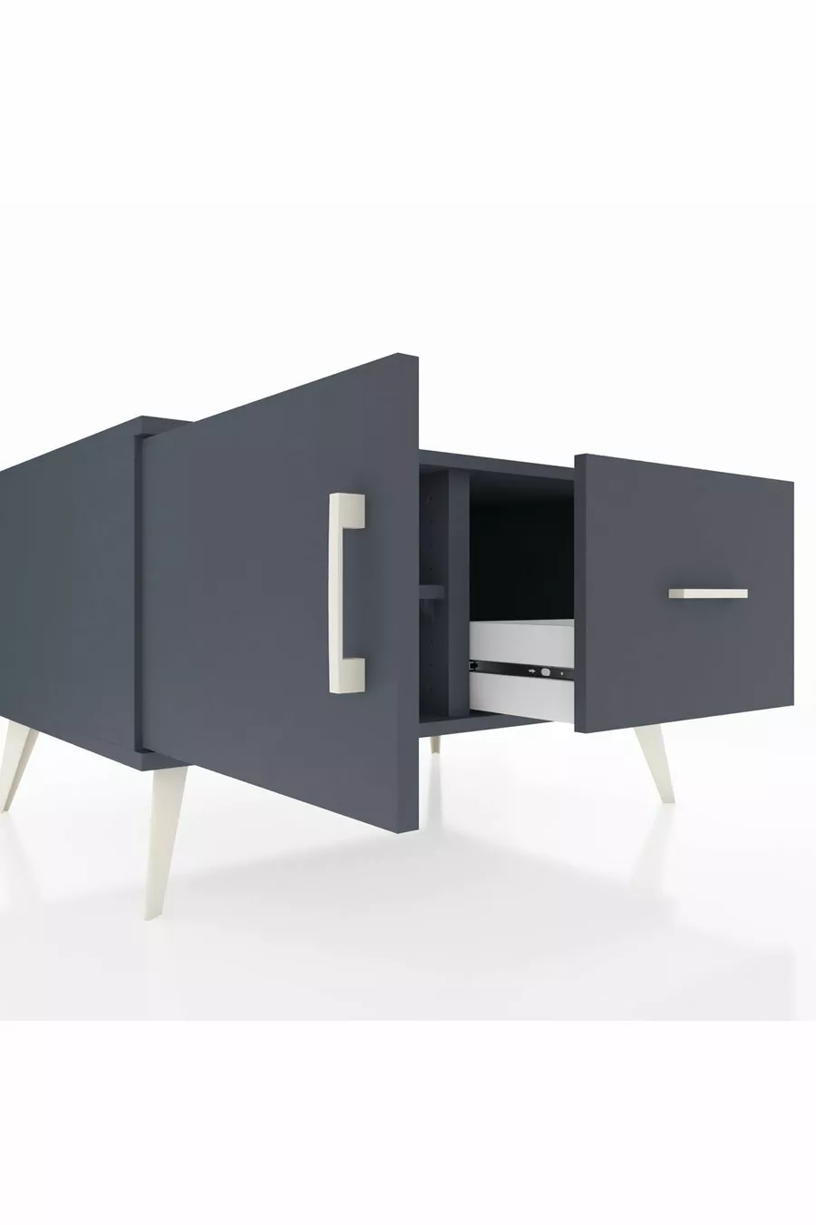 Kronos Dresser Single Shelf Single Drawer Single Door Anthracite-Anthracite