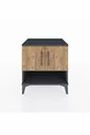 Hyperion Nightstand with 2 Shelves and 2 Doors Anthracite-Pine