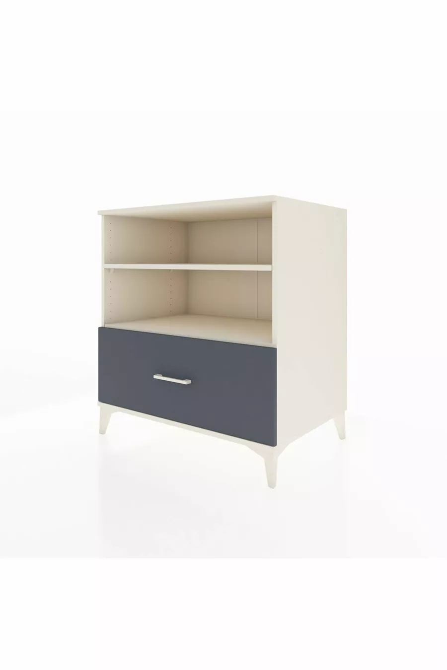 Commode Kronos avec 2 étagères et 1 tiroir Mésolithique-Anthracite