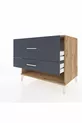 Commode Kronos à 2 tiroirs Pin-Anthracite