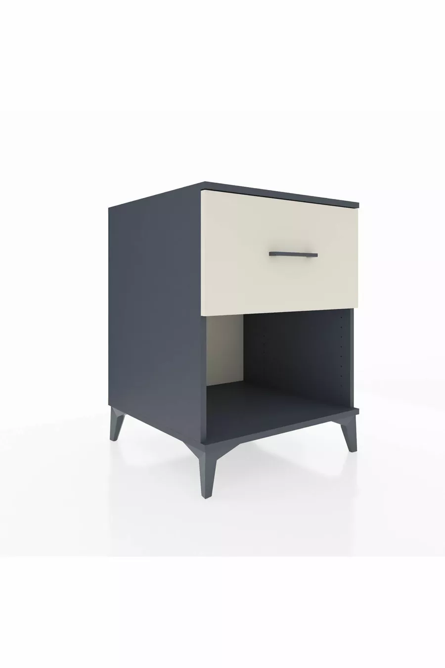 Chevet Kronos avec un tiroir unique Gris anthracite-Sable