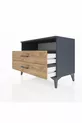 Commode Hyperion à une étagère et 2 tiroirs Anthracite-Pin