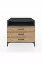 Commode Kronos à une étagère et 3 tiroirs Anthracite-Bois de pin