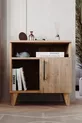 Table de chevet à 2 compartiments avec porte, en pin Atlantique