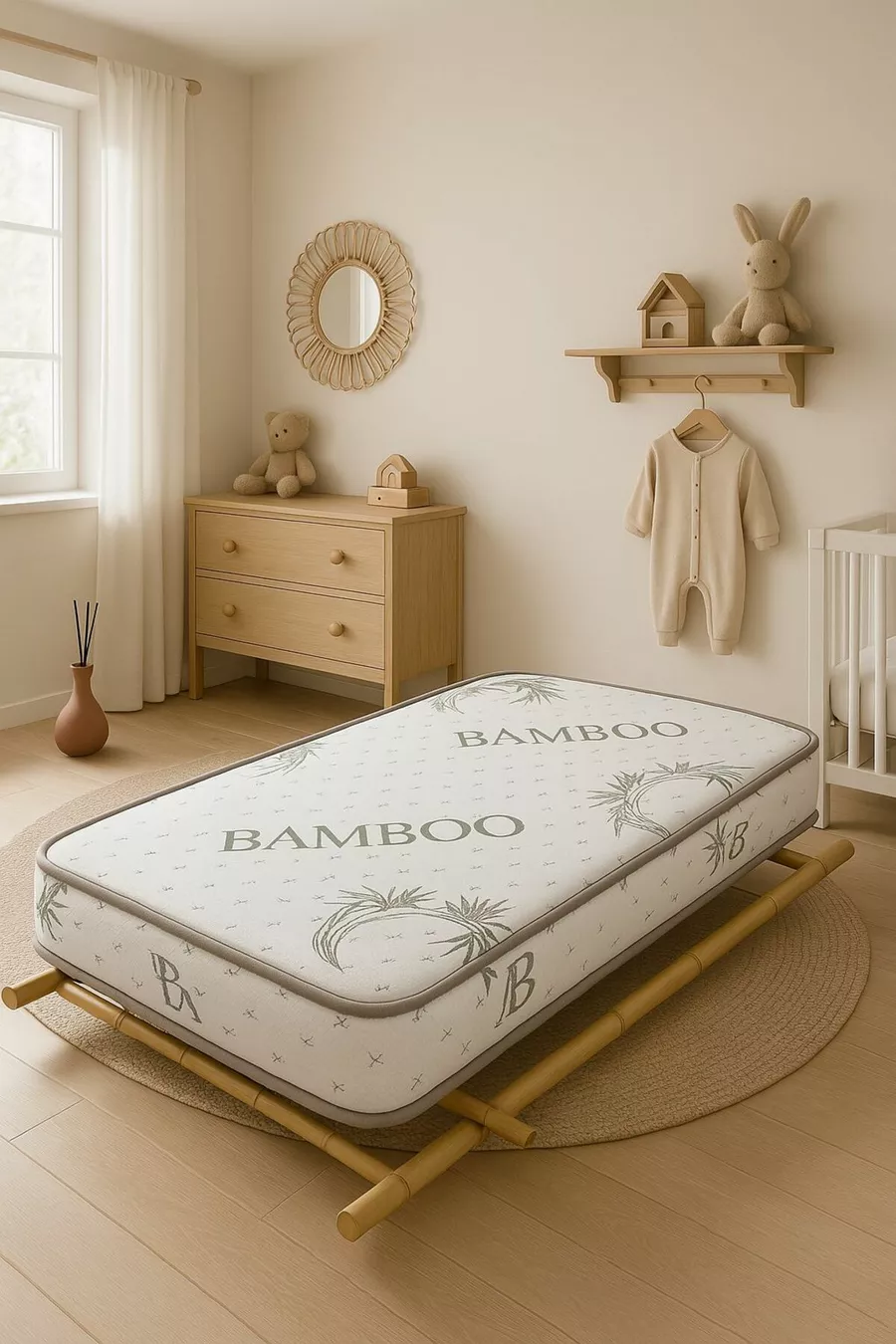 Cm Bamboo Baby and Children's Bed, Playpen Bed, Co-Sleeper and Baby Beds (WITH BAMBOO PILLOW GIFT)