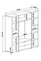 April Light Walnut-White 4-Door 2-Drawer Wardrobe - Closet Set