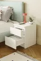 Table de chevet Derinkuyu à 2 tiroirs pour chambre à coucher, chambre de bébé, chambre d'adolescent, blanc