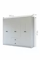 Gm  Deluxe Armoire 6 Portes 2 Tiroirs avec Poignées Bouton