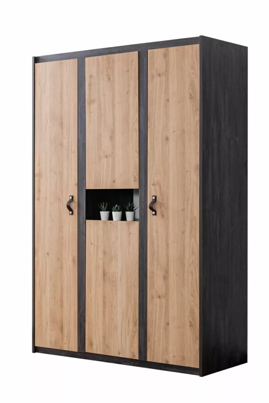 Stapelbed, Doğa Stapelbed Bed, Bureau, 3-Deurs Kast, 2 Comfort Matrassen
