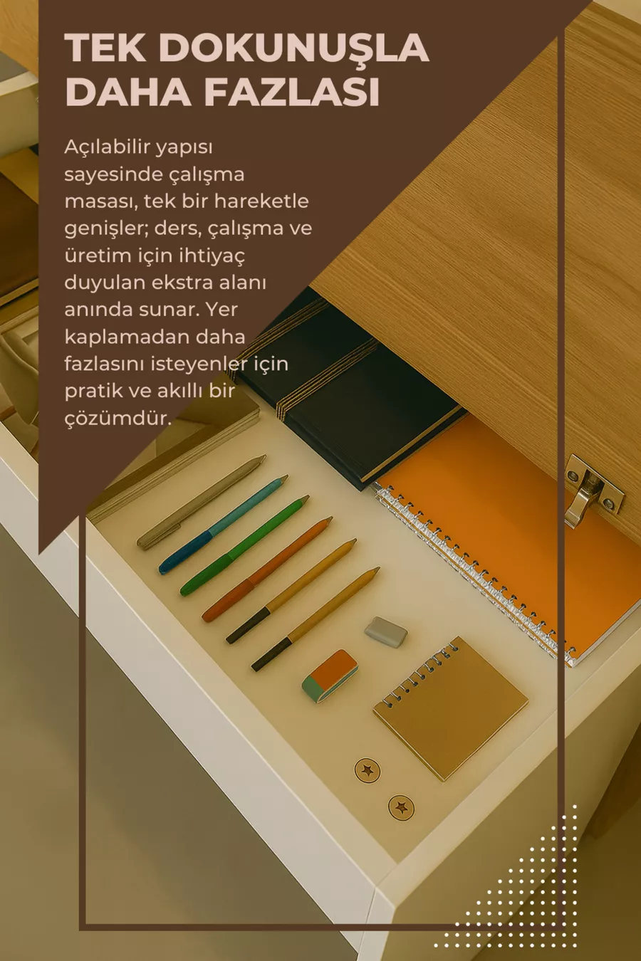 Arion Yeni Nesil Genç Odası Çalışma Masası | % MDF | Ergonomik| Kitaplıklı ve Kapaklı Model