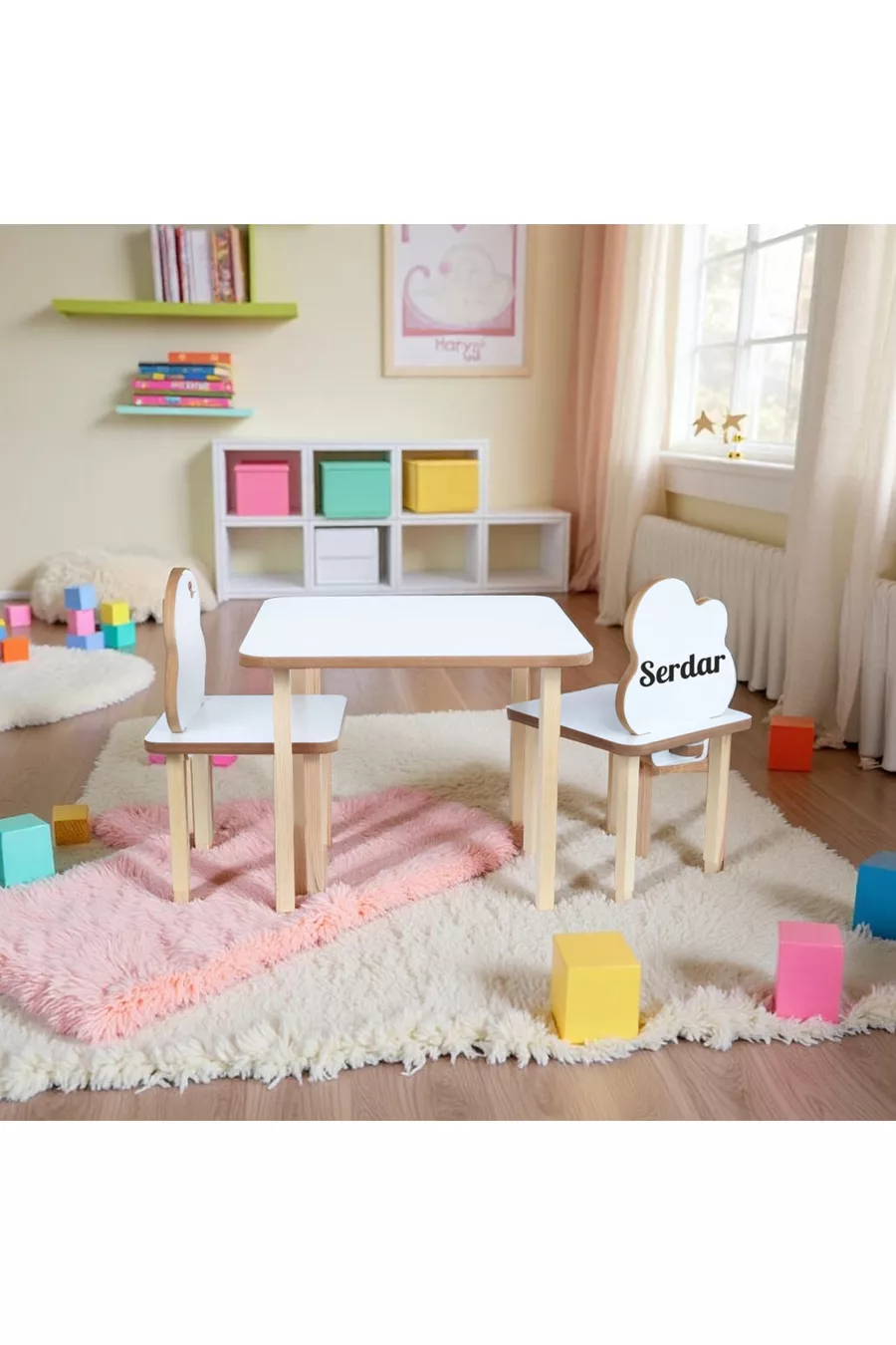 Table pour enfants et ensemble de 2 chaises, table d'activité, mobilier pour enfants, chaise de bureau pour enfants