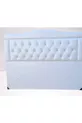 Titre Lit Double Modèle Cuir Synthétique Tissu Blanc Matelassé Rembourré Fait Main