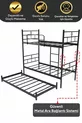 Koza Loft Bunk Bed Compatible with Mattress, 3-Person Black Metal Bunk Bed