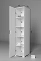 Duru Armoire simple porte pour salle de bain et vêtements, blanc mat,  cm, 5 étagères - Garde-robe