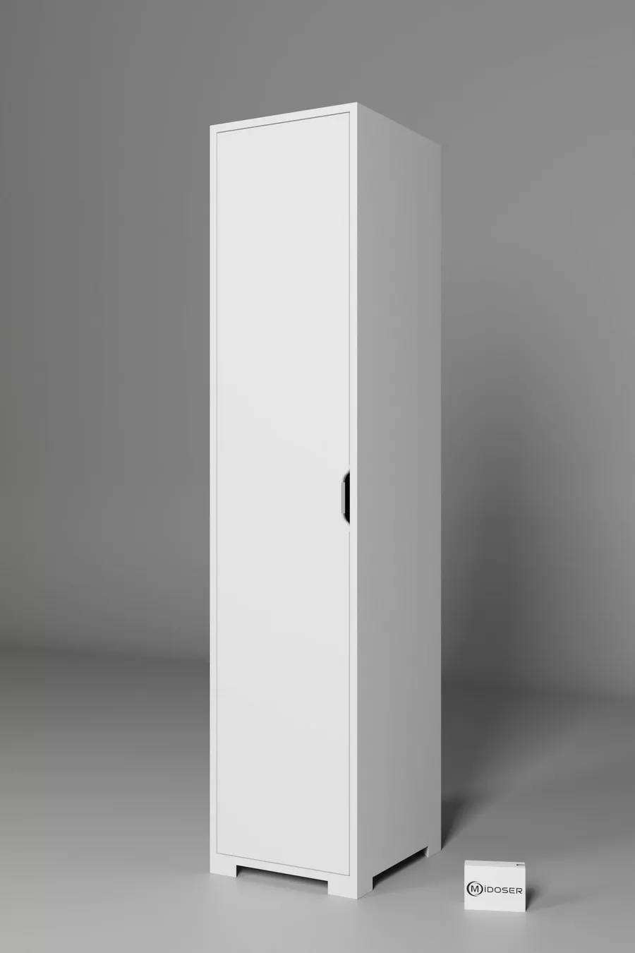 Duru Armoire simple porte pour salle de bain et vêtements, blanc mat,  cm, 5 étagères - Garde-robe