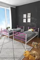 Letto a Castello Koza Ranza Compatibile con Materasso Rosa Scuro con Rete Metallica Separabile
