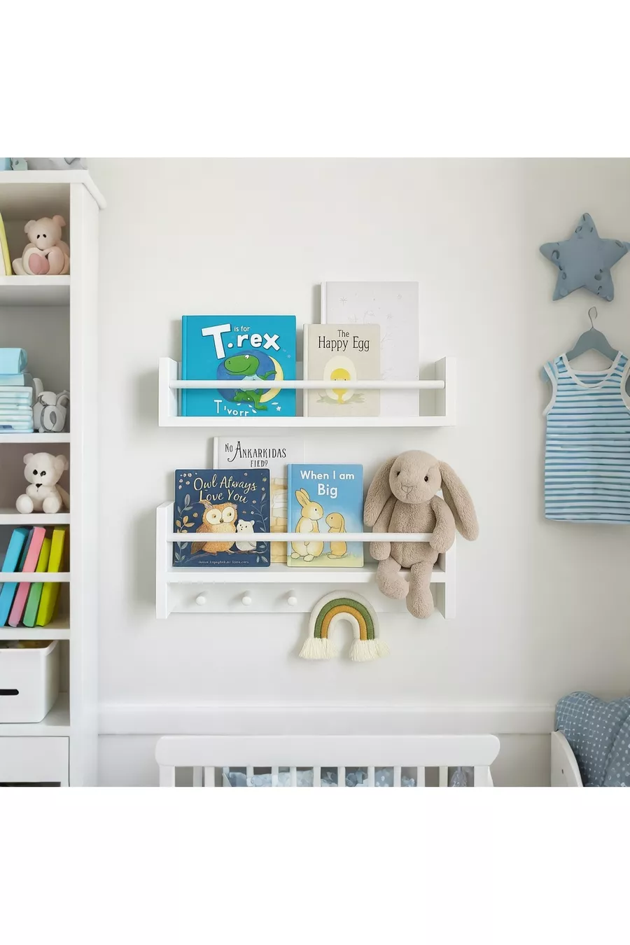 Scaffale e libreria Montessori 2 pezzi in MDF bianco