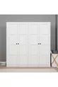 Lucas 4 Deurs  Plank Kledingkast Set - Mat Wit