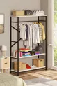 Alkor  Armoire Vestiaire Ouverte en Panneau de Particules Métal avec Motif Bois Massif