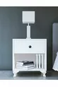 Table de chevet blanche avec poignée bouton