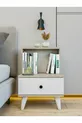 Table de chevet blanc brillant Cordoba avec tiroir et étagère pour chambre à coucher