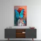 Peinture sur verre Femme Papillon