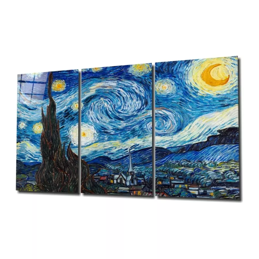 Peinture sur verre géante de La Nuit étoilée de Van Gogh