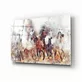 Peinture sur verre de chevaux au galop