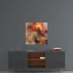 Peinture en Verre Abstraite Chaos Doré
