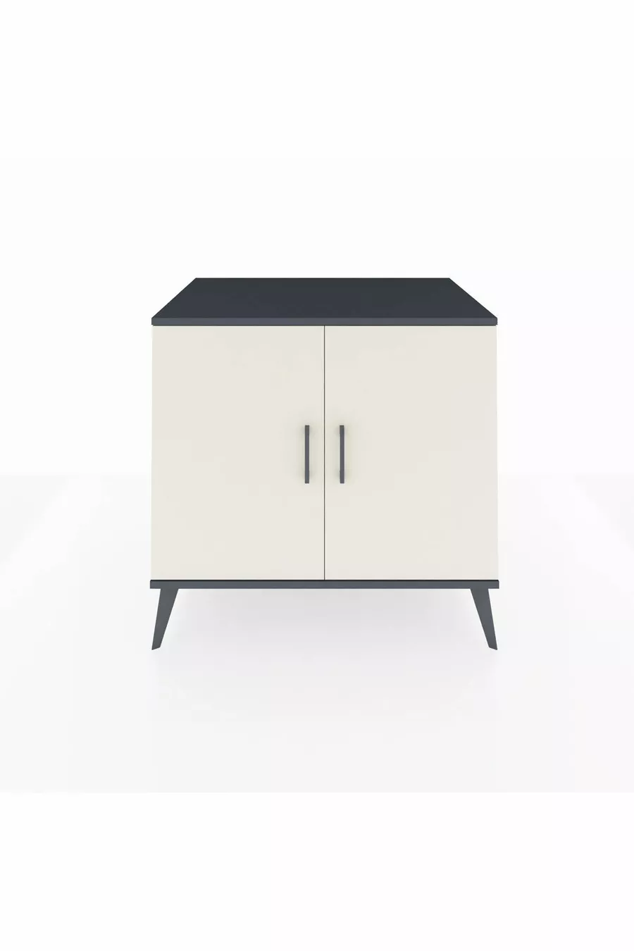 Commode Kronos 2 étagères 2 portes Anthracite-Pierre de lune