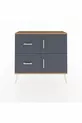 Commode Arges avec une étagère, 2 tiroirs et 2 portes, pin-anthracite
