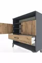 Commode Arges 3 étagères 1 tiroir 2 portes Anthracite-Épicéa