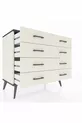 Commode Hyperion 8 tiroirs Pierre de lune-Anthracite/Pierre de lune